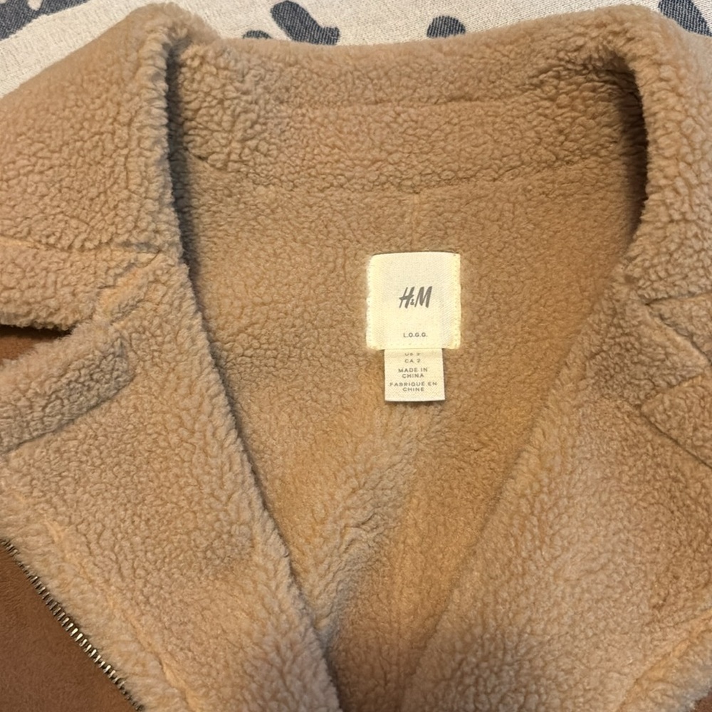 H&M faux suede jacket size 2 brown - Picture 4 of 7